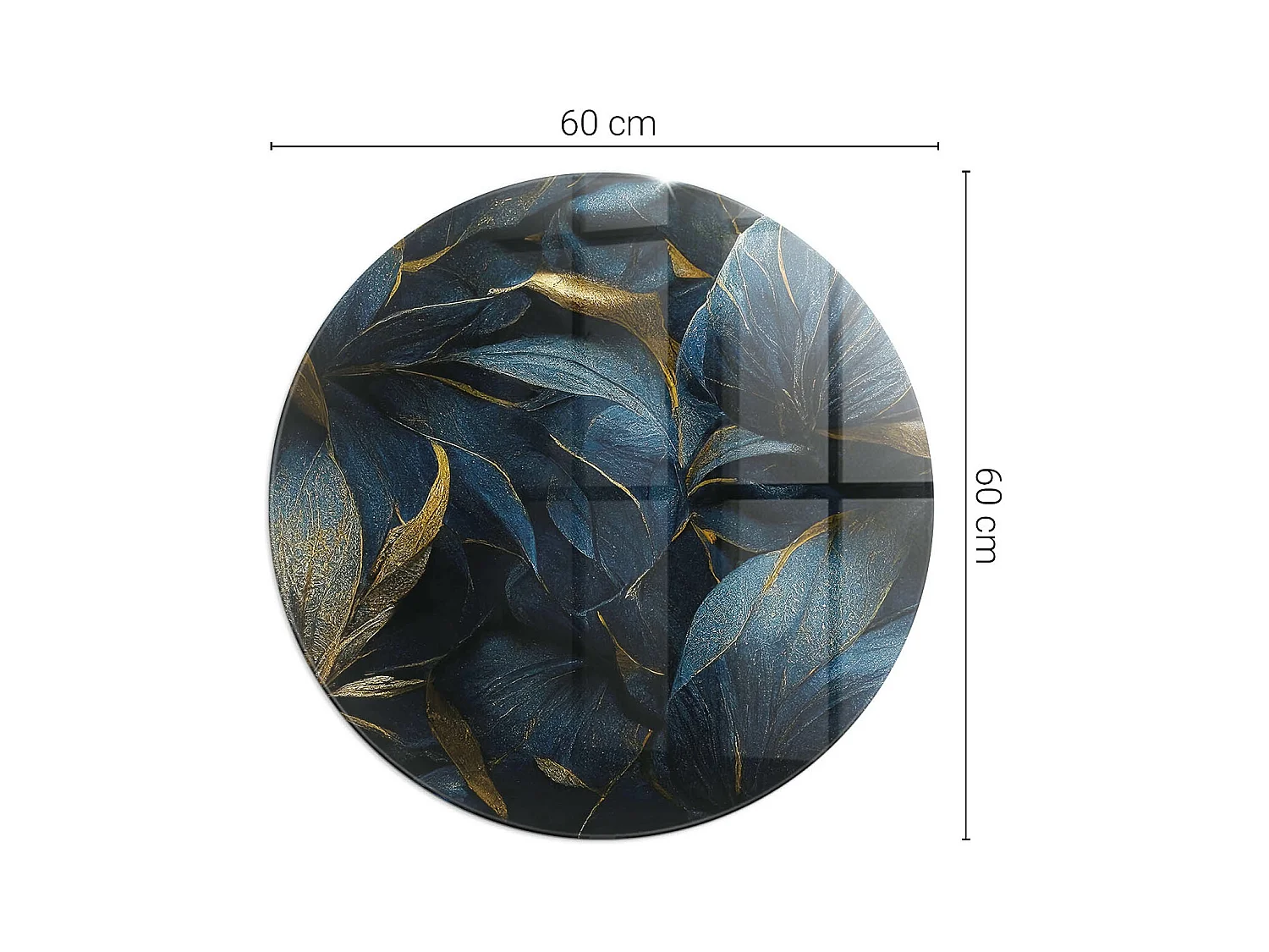 Plaque de sol en verre pour poêle - Roue - 60x60 - Feuilles élégantes en texture