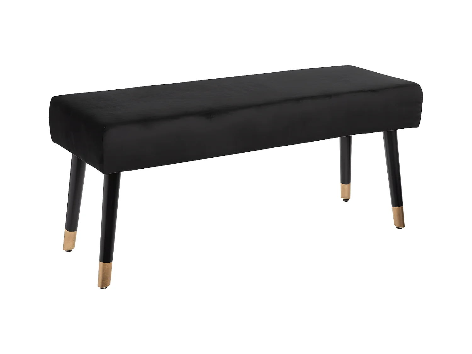 Banc Banquette en Velours Noir 100 x 35 x 45 cm