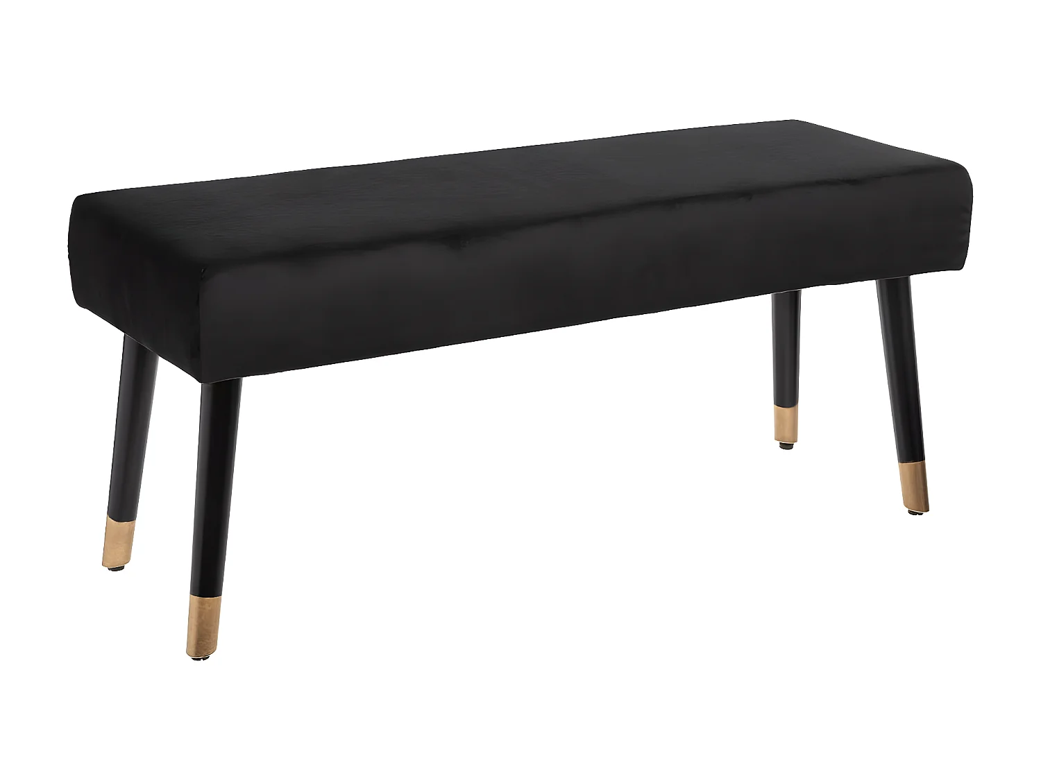 Banc Banquette en Velours Noir 100 x 35 x 45 cm