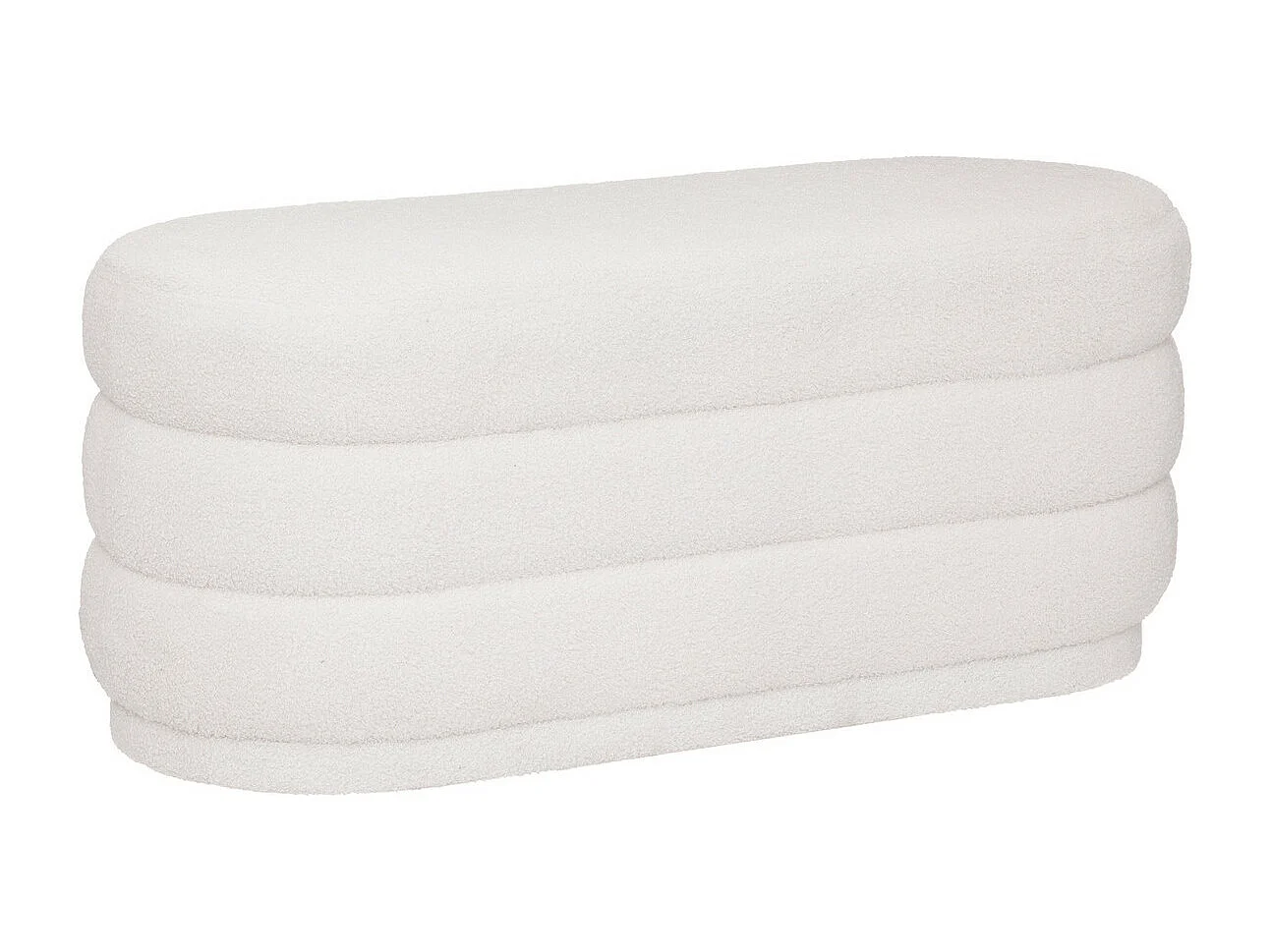 Banc Banquette tissu blanc à bouclettes 100 x 40 cm