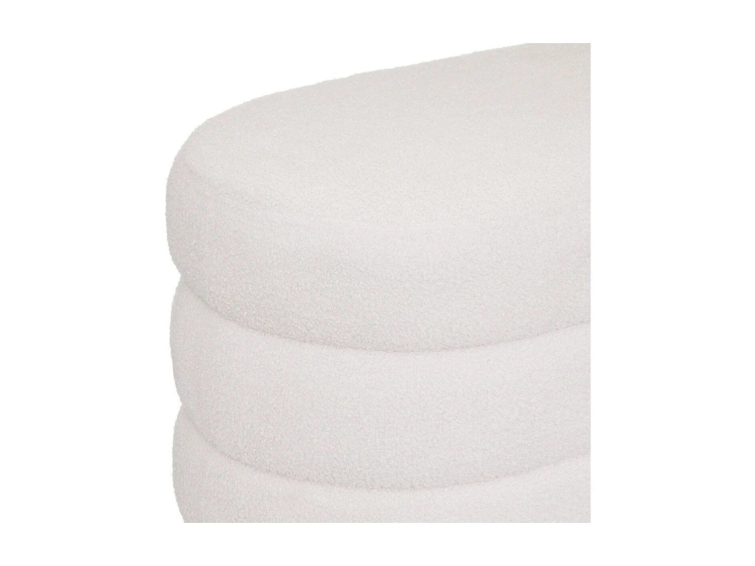 Banc Banquette tissu blanc à bouclettes 100 x 40 cm