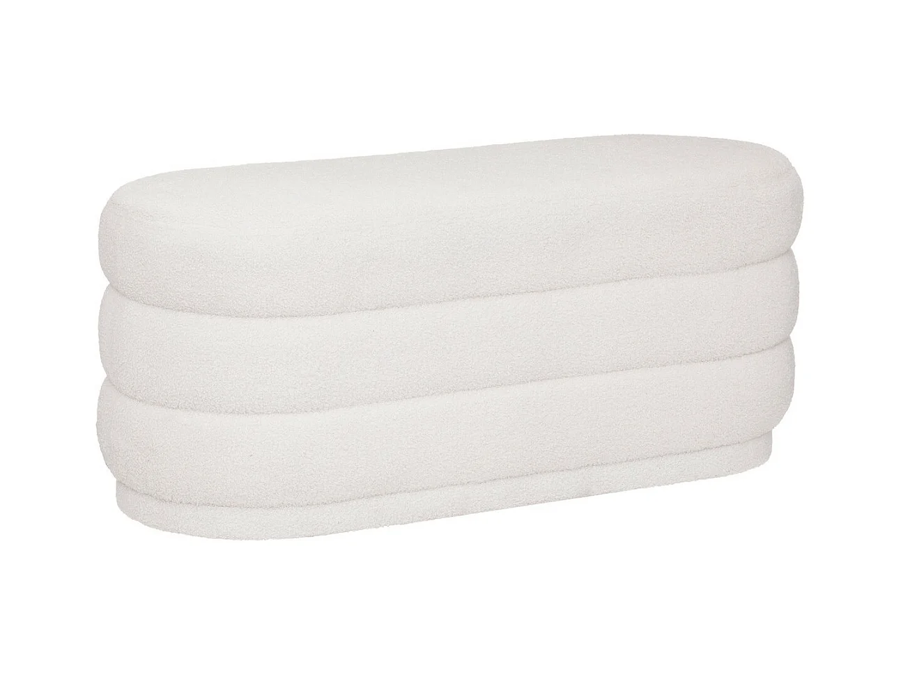 Banc Banquette tissu blanc à bouclettes 100 x 40 cm