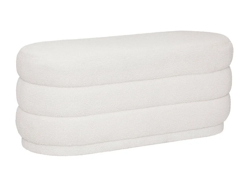 Banc Banquette tissu blanc à bouclettes 100 x 40 cm