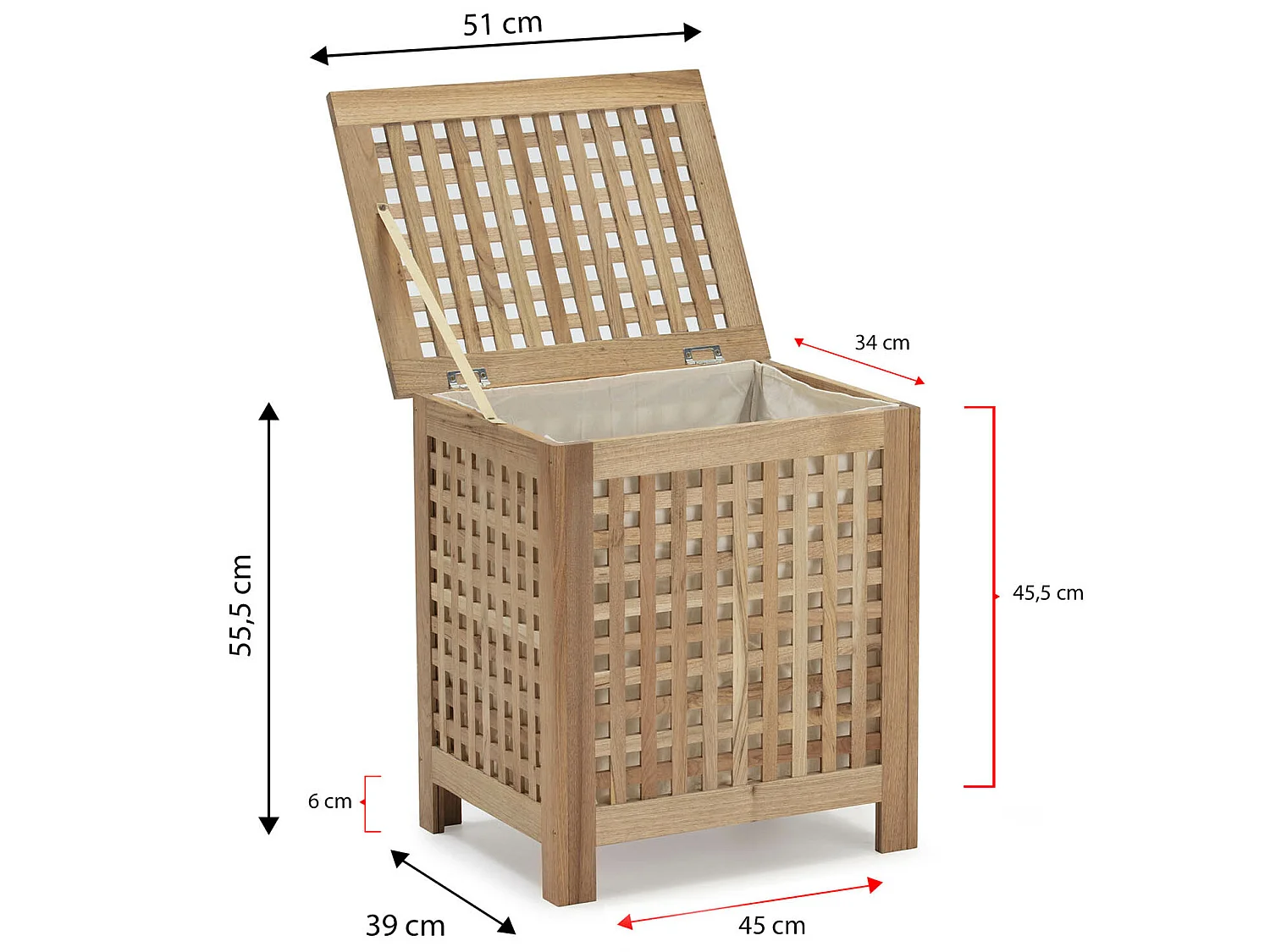 Panier à linge Batam avec couvercle