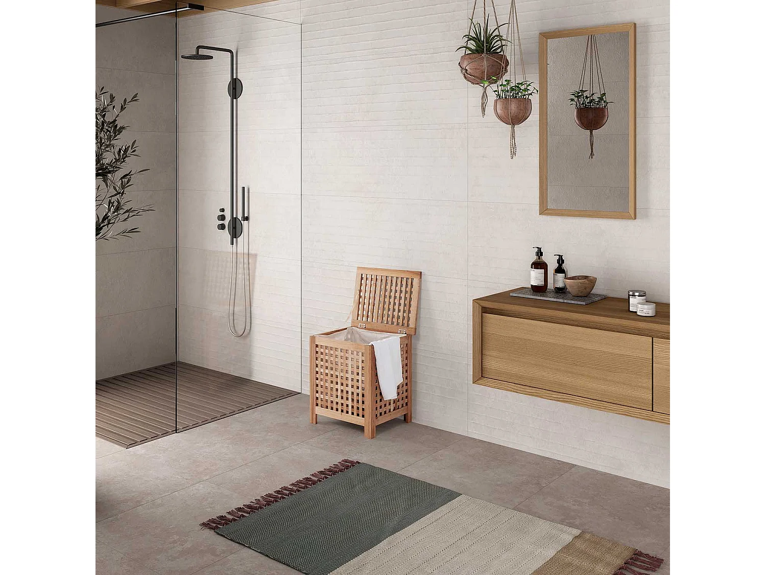 Panier à linge Batam avec couvercle