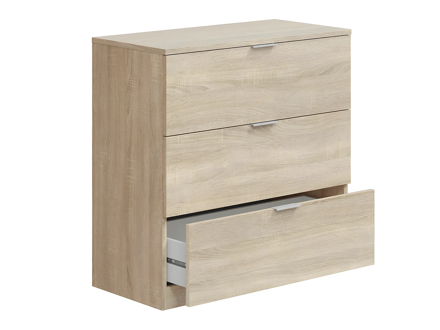 Kommode Santi 3 Schubladen Farbe Eiche