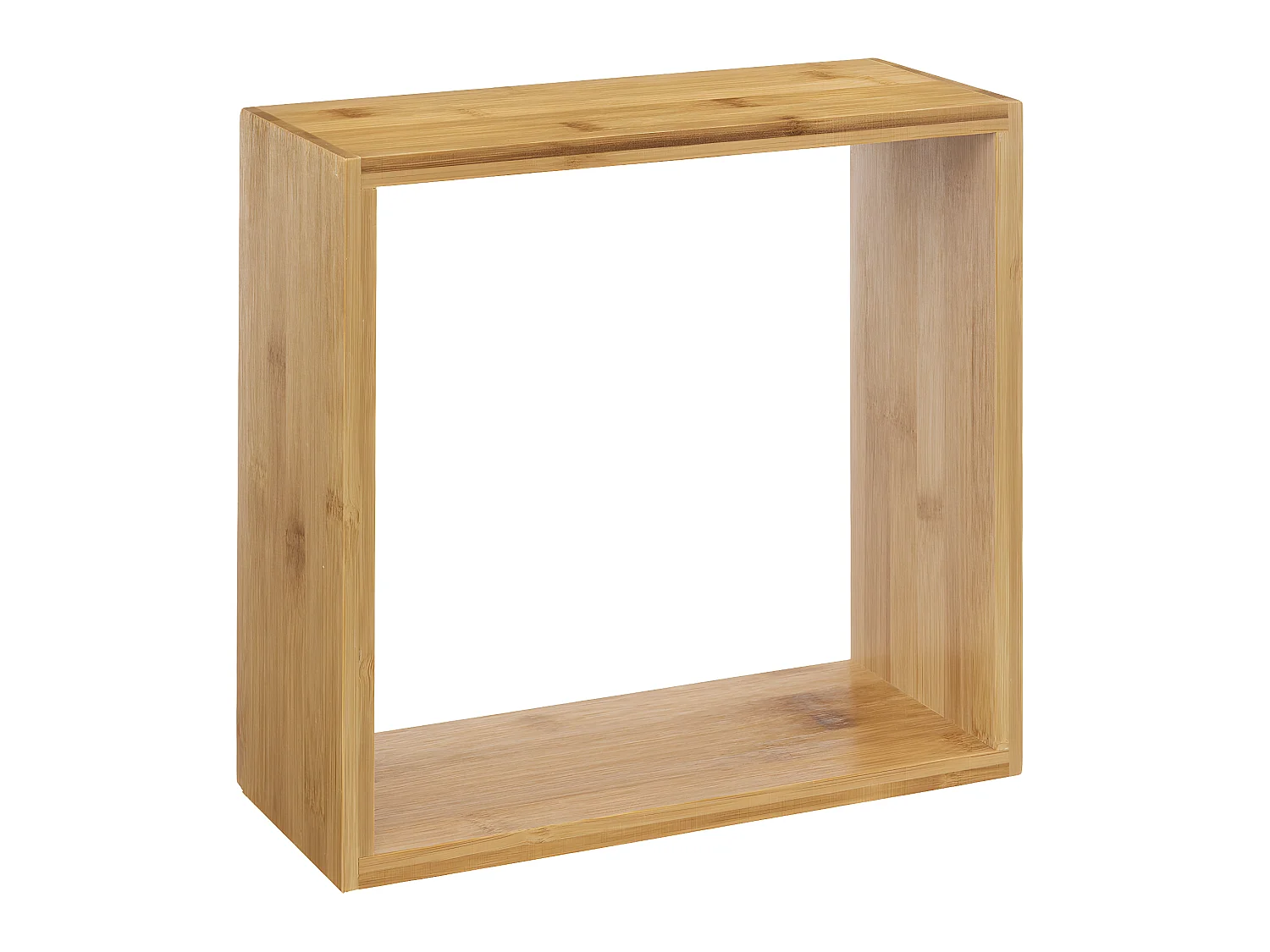 Lot de 3 Étagères murales flottantes Cubes en Bambou Fixations invisibles