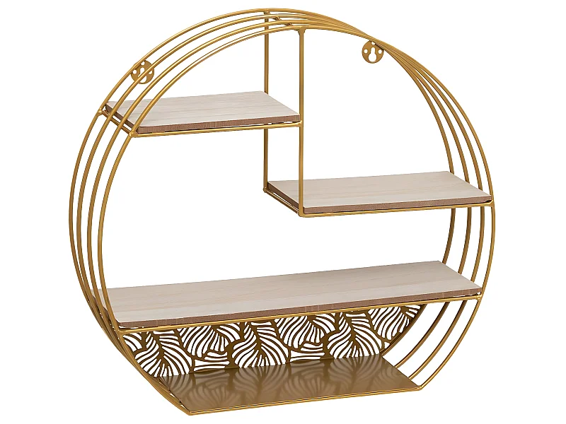 Etagère murale en Métal Doré 39 x 36 cm
