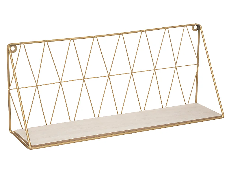 Etagère murale en Métal filaire Doré 48 x 20 cm