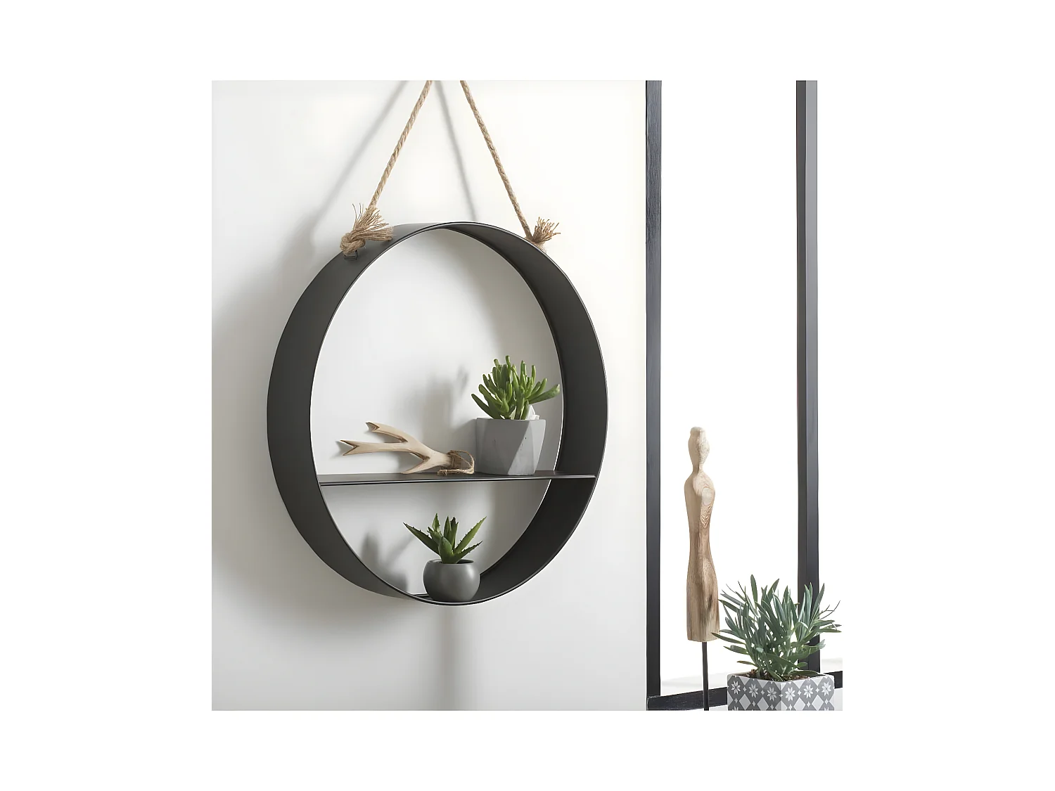 Étagère murale en Métal Noir D 54 cm