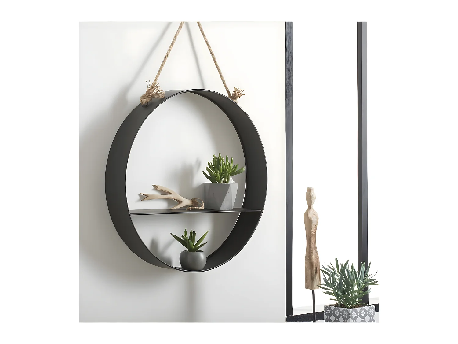 Étagère murale en Métal Noir D 54 cm