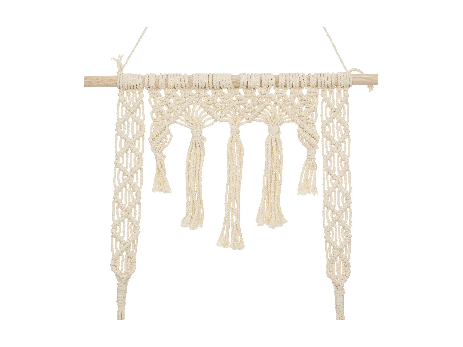 Étagère murale Macramé en Bois et Coton 60 x 80 cm