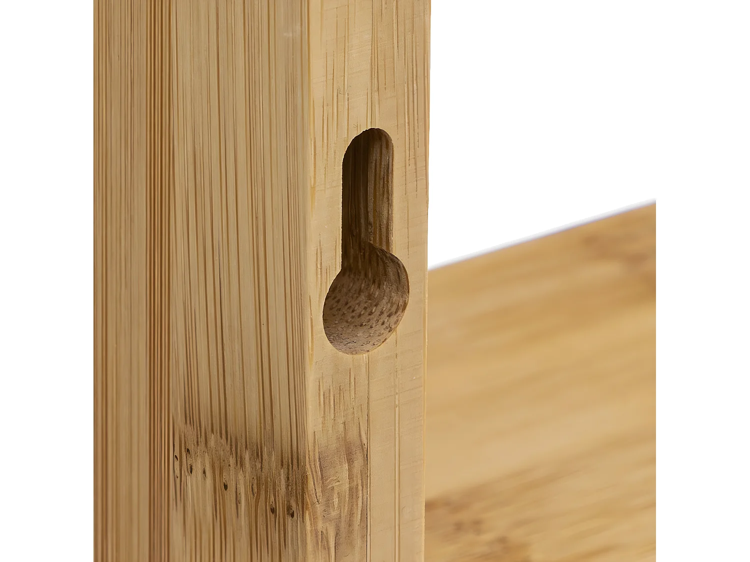 Lot de 3 Étagères murales flottantes en Bambou Fixations invisibles