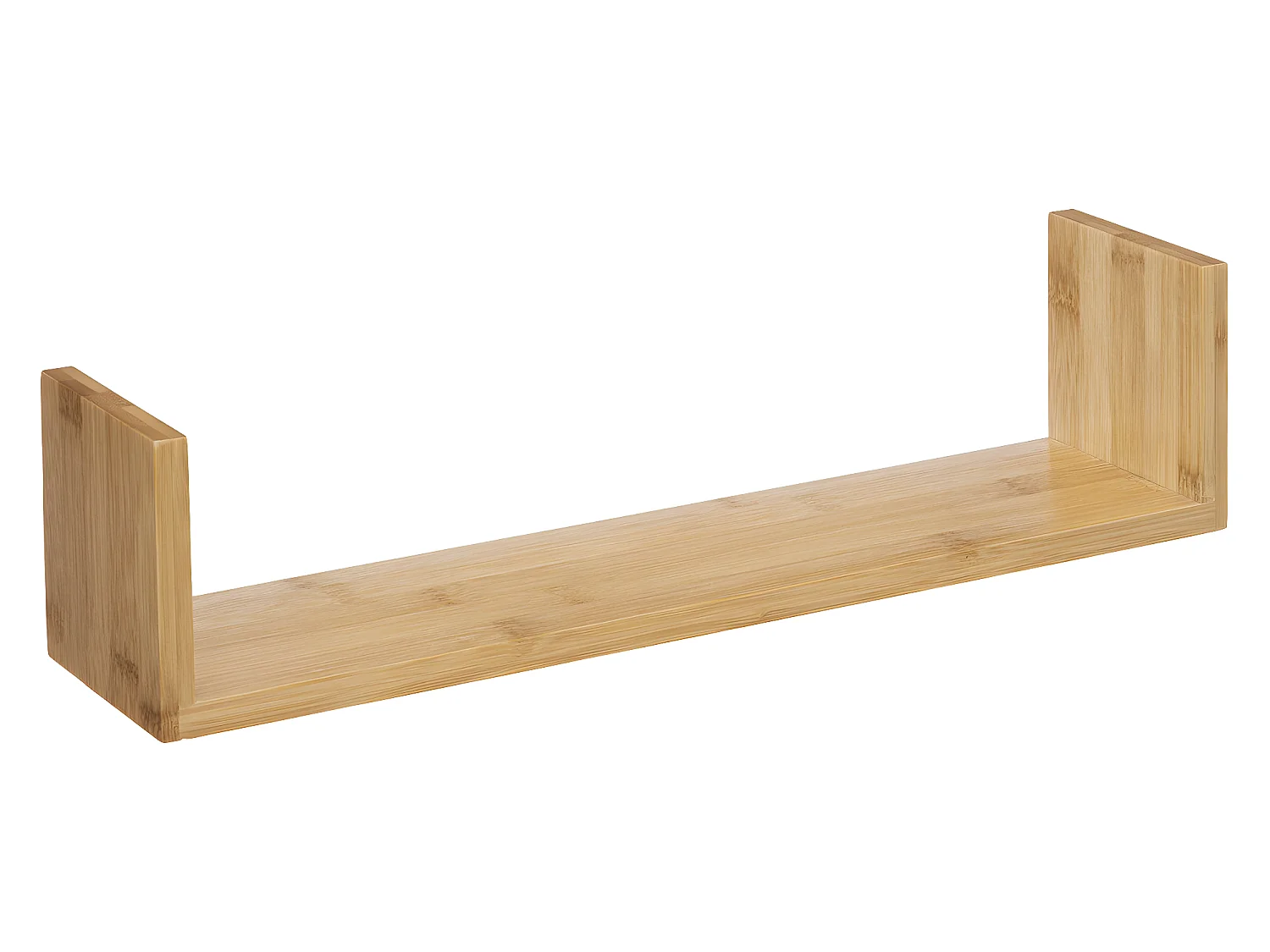 Lot de 3 Étagères murales flottantes en Bambou Fixations invisibles