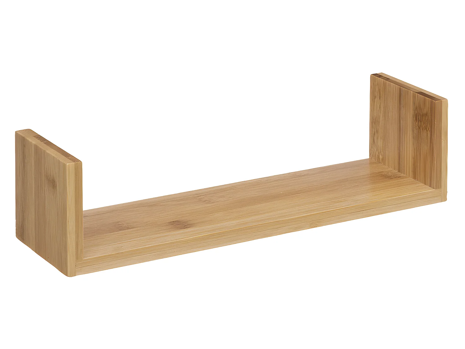 Lot de 3 Étagères murales flottantes en Bambou Fixations invisibles