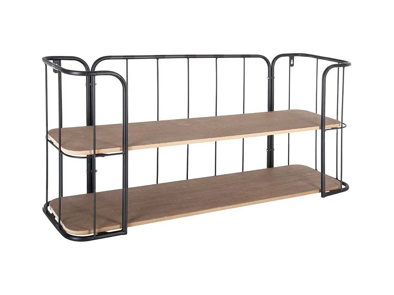 Étagère murale en Bois et Acier Noir 75 x 36 cm