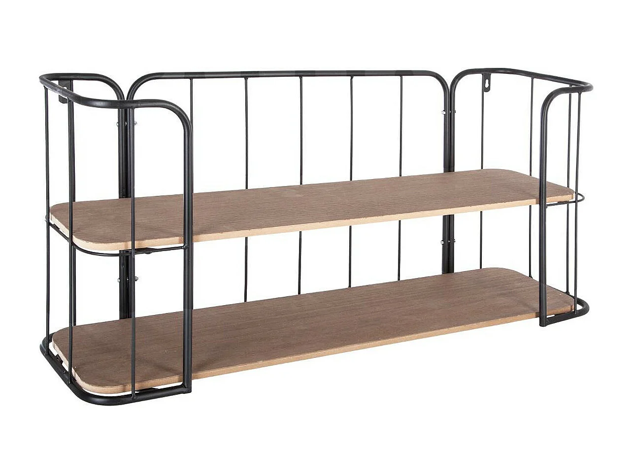 Étagère murale en Bois et Acier Noir 75 x 36 cm