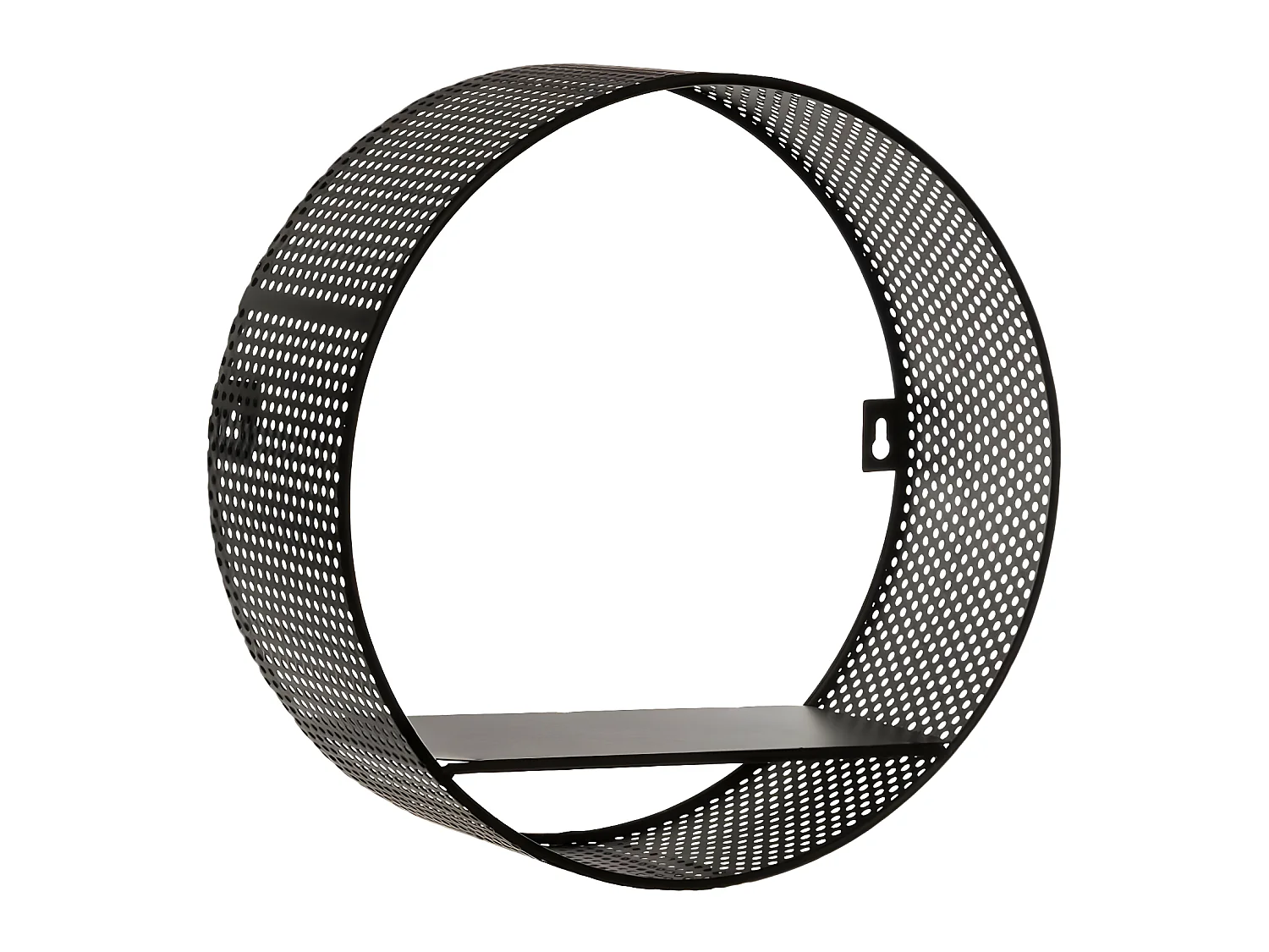 Lot de 3 Étagères murales en Métal Noir Perforé D 35 cm D 30 cm et D 25 cm