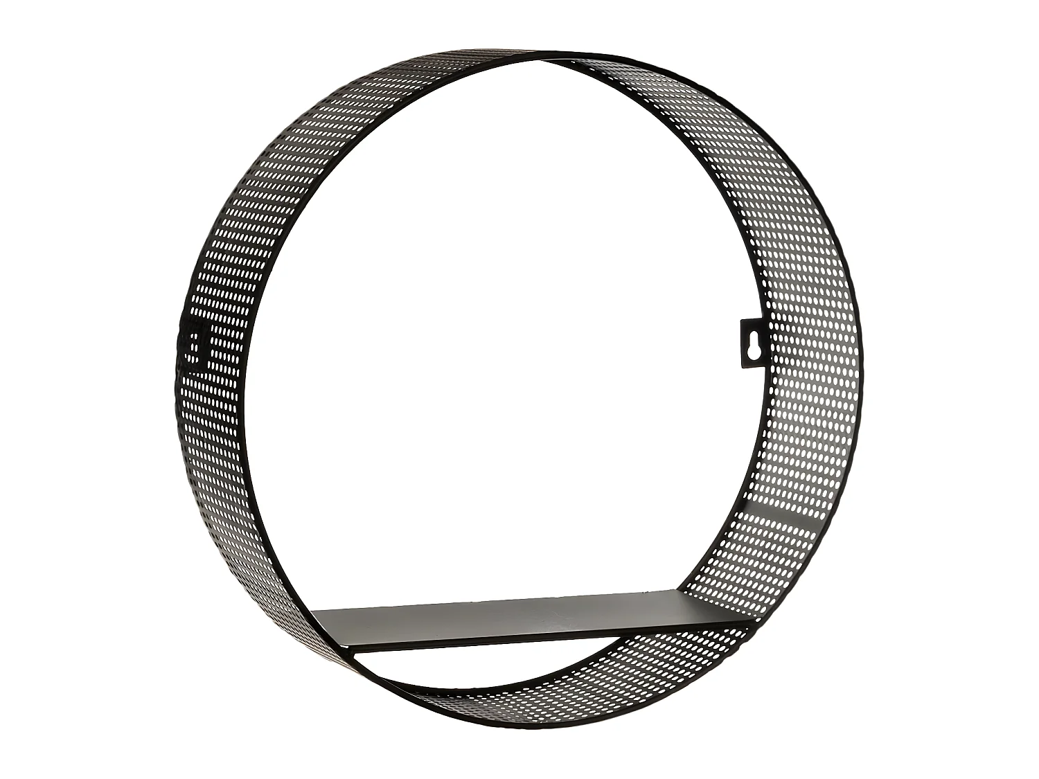 Lot de 3 Étagères murales en Métal Noir Perforé D 35 cm D 30 cm et D 25 cm