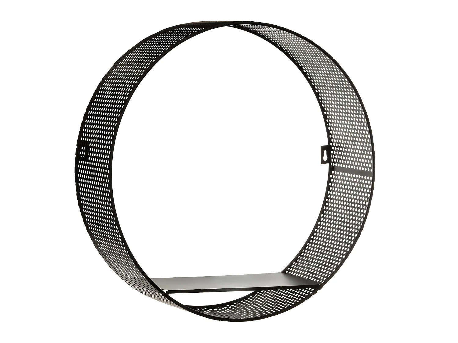 Lot de 3 Étagères murales en Métal Noir Perforé D 35 cm D 30 cm et D 25 cm