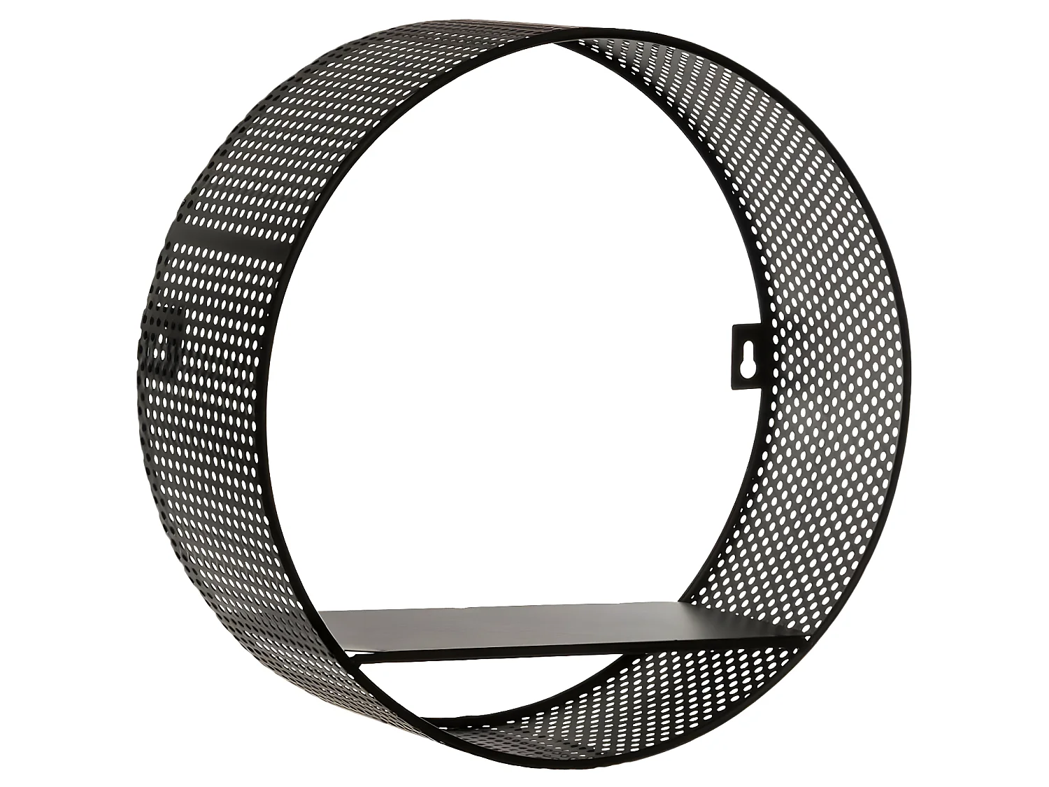 Lot de 3 Étagères murales en Métal Noir Perforé D 35 cm D 30 cm et D 25 cm