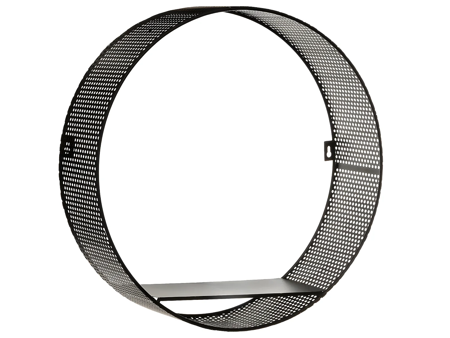 Lot de 3 Étagères murales en Métal Noir Perforé D 35 cm D 30 cm et D 25 cm