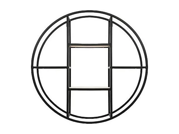 Étagère murale en Bois et Métal Noir D 78 cm