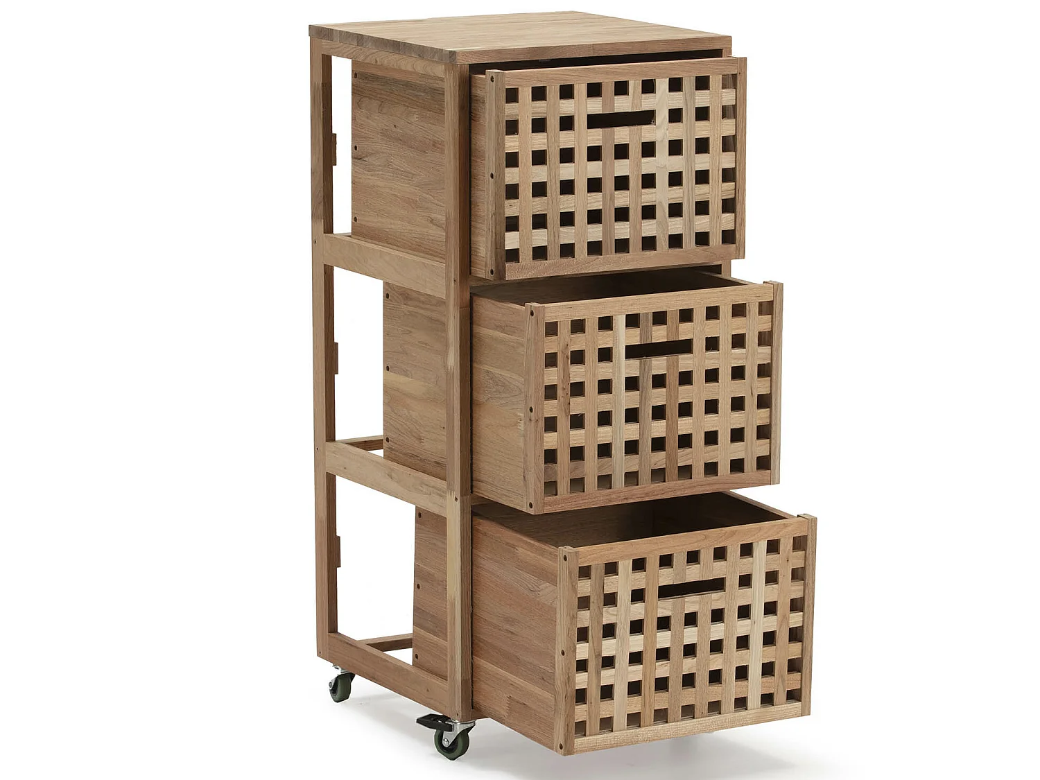 Meuble de salle de bain Bukit 3 tiroirs à roulettes