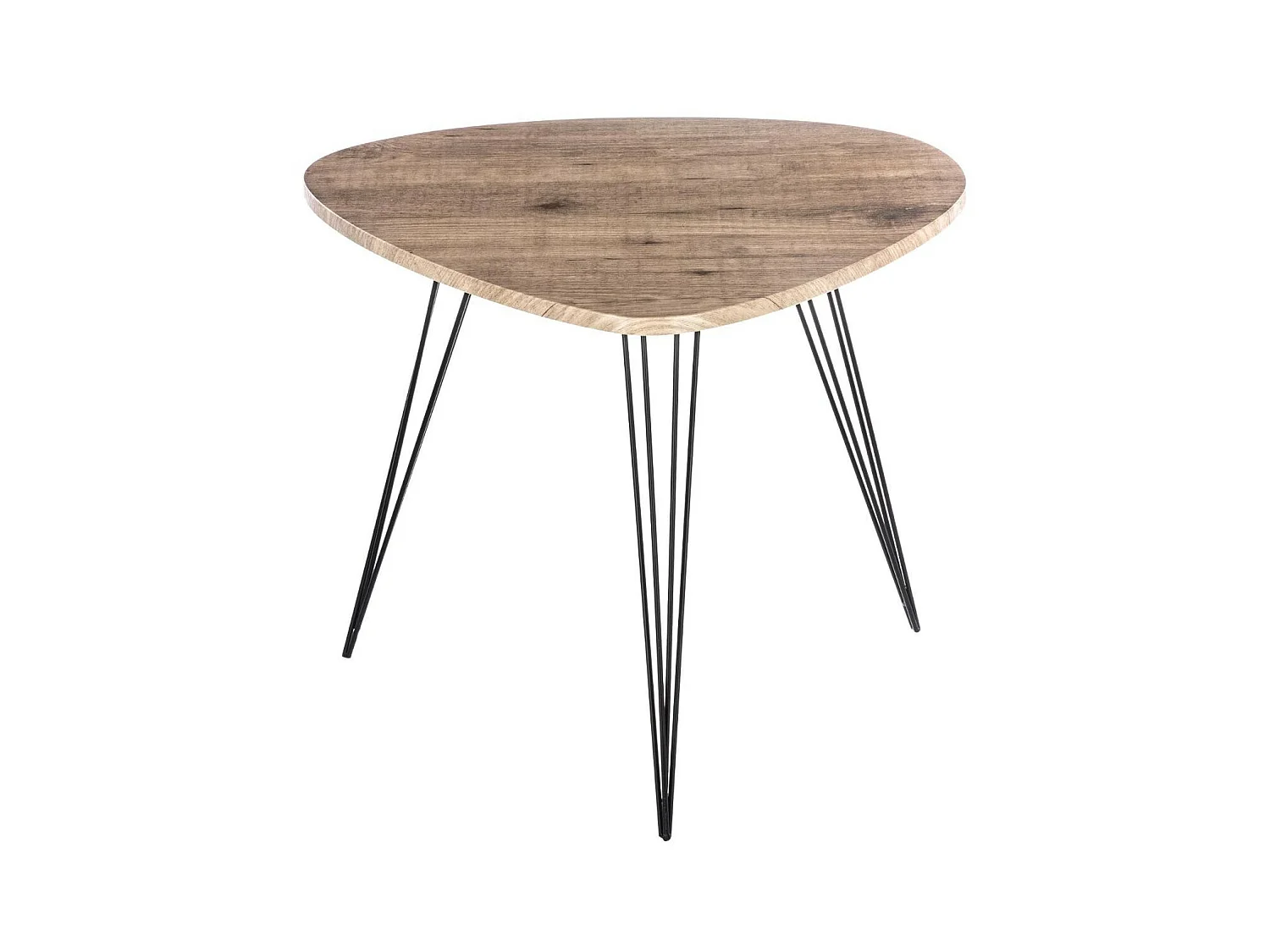 Table d'appoint en bois et pieds en métal noir 69 x 54 x H 60 cm