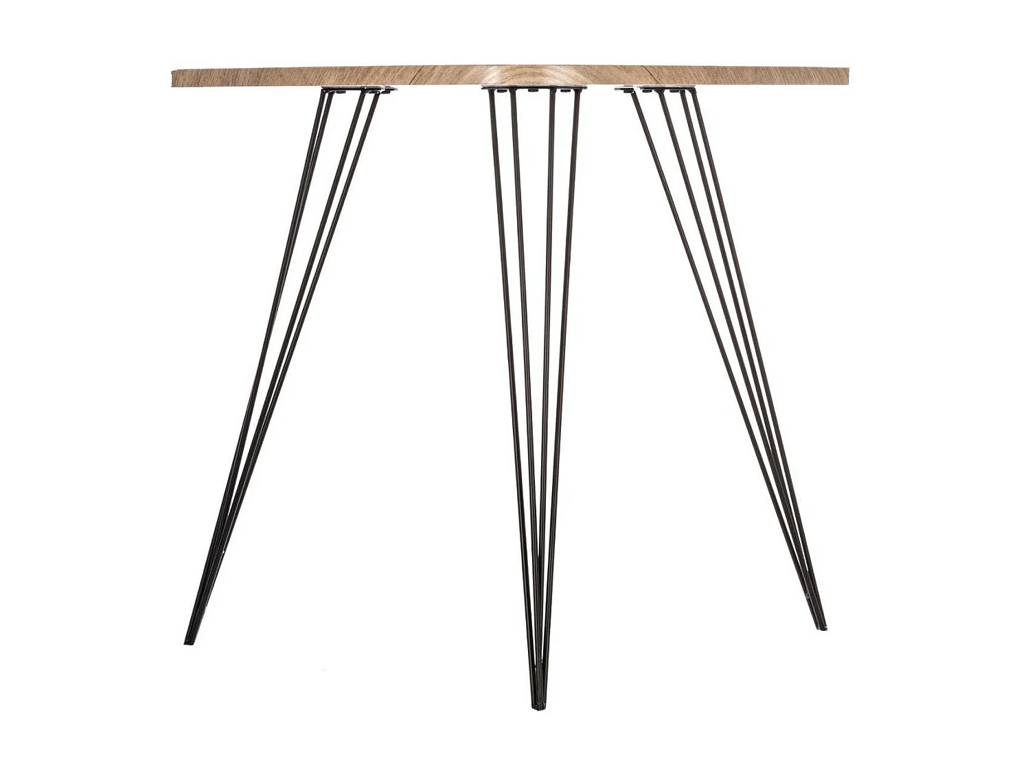 Table d'appoint en bois et pieds en métal noir 69 x 54 x H 60 cm