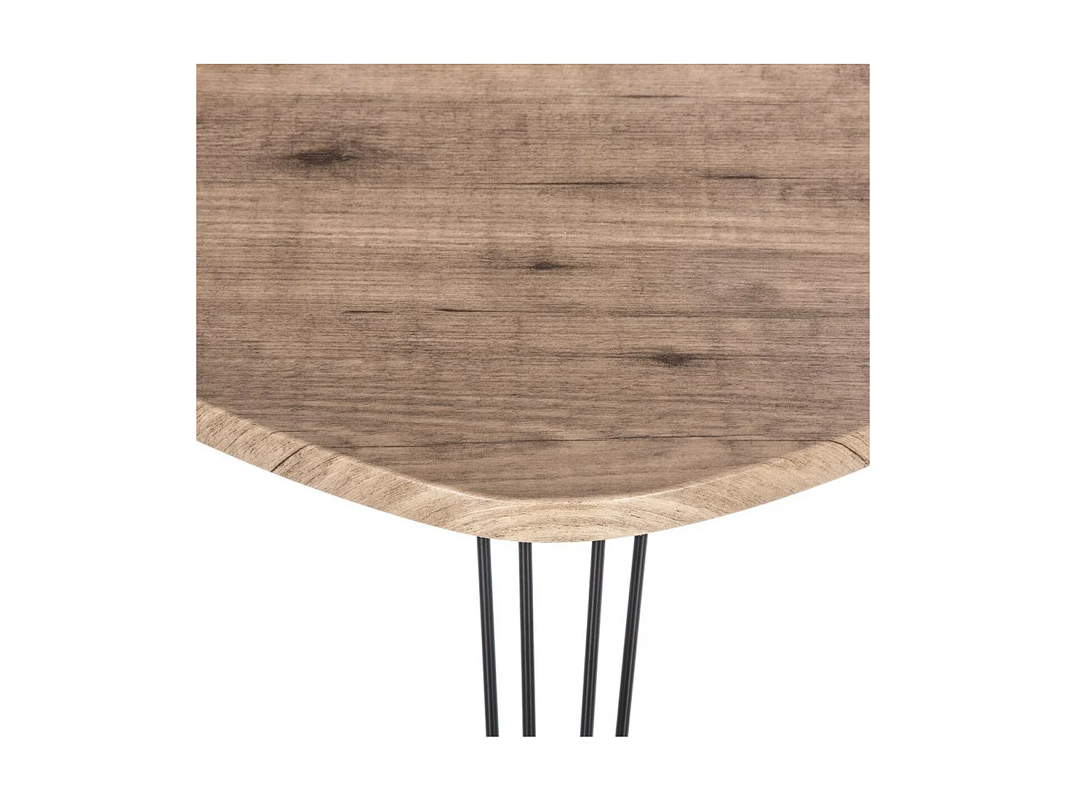 Table d'appoint en bois et pieds en métal noir 69 x 54 x H 60 cm