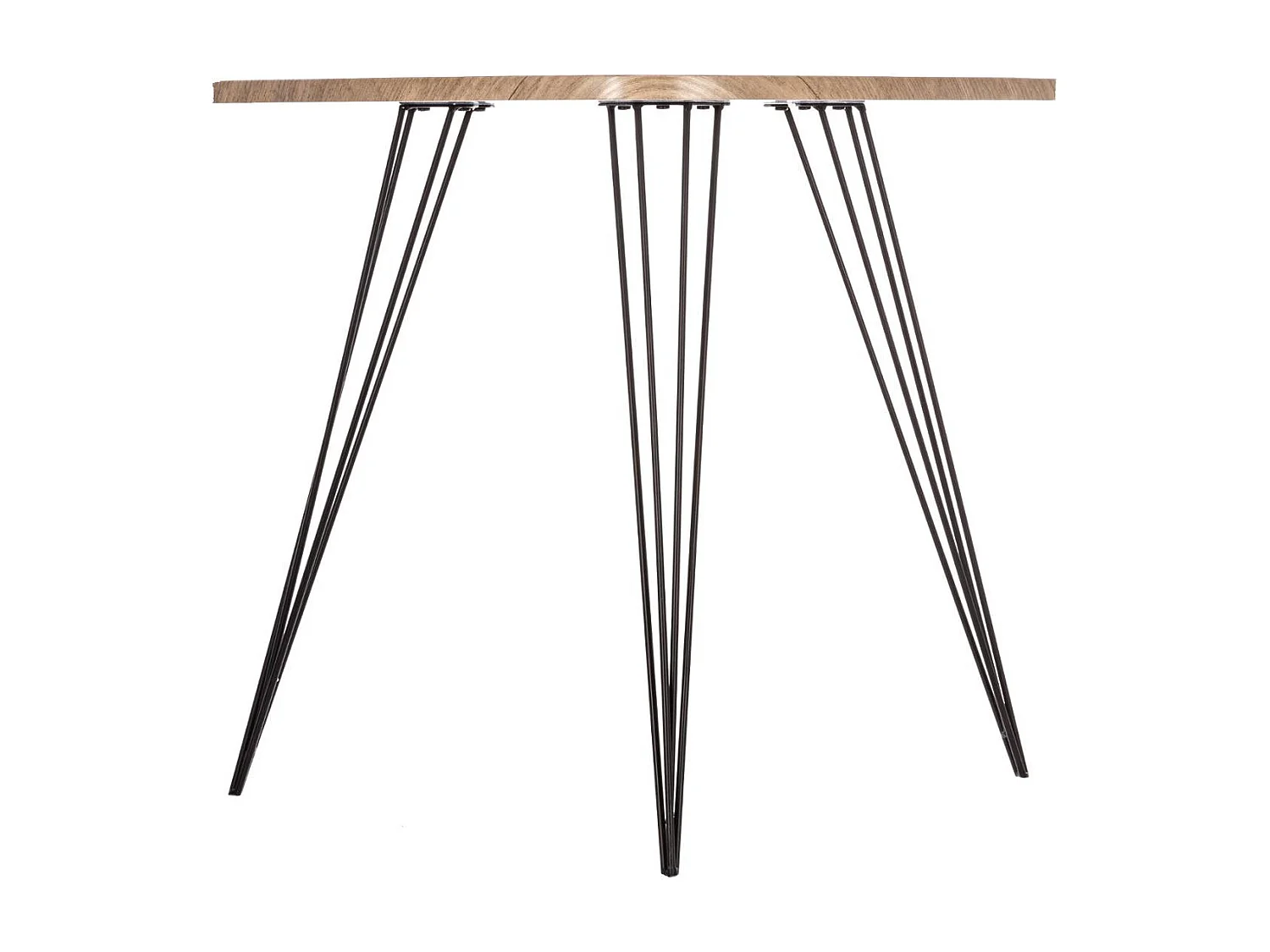 Table d'appoint en bois et pieds en métal noir 69 x 54 x H 60 cm