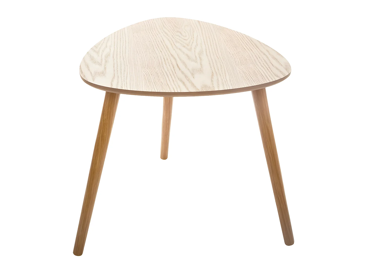 Lot de 3 tables à café gigogne en bois clair et pieds bois naturel