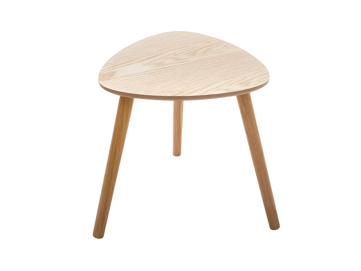 Lot de 3 tables à café gigogne en bois clair et pieds bois naturel