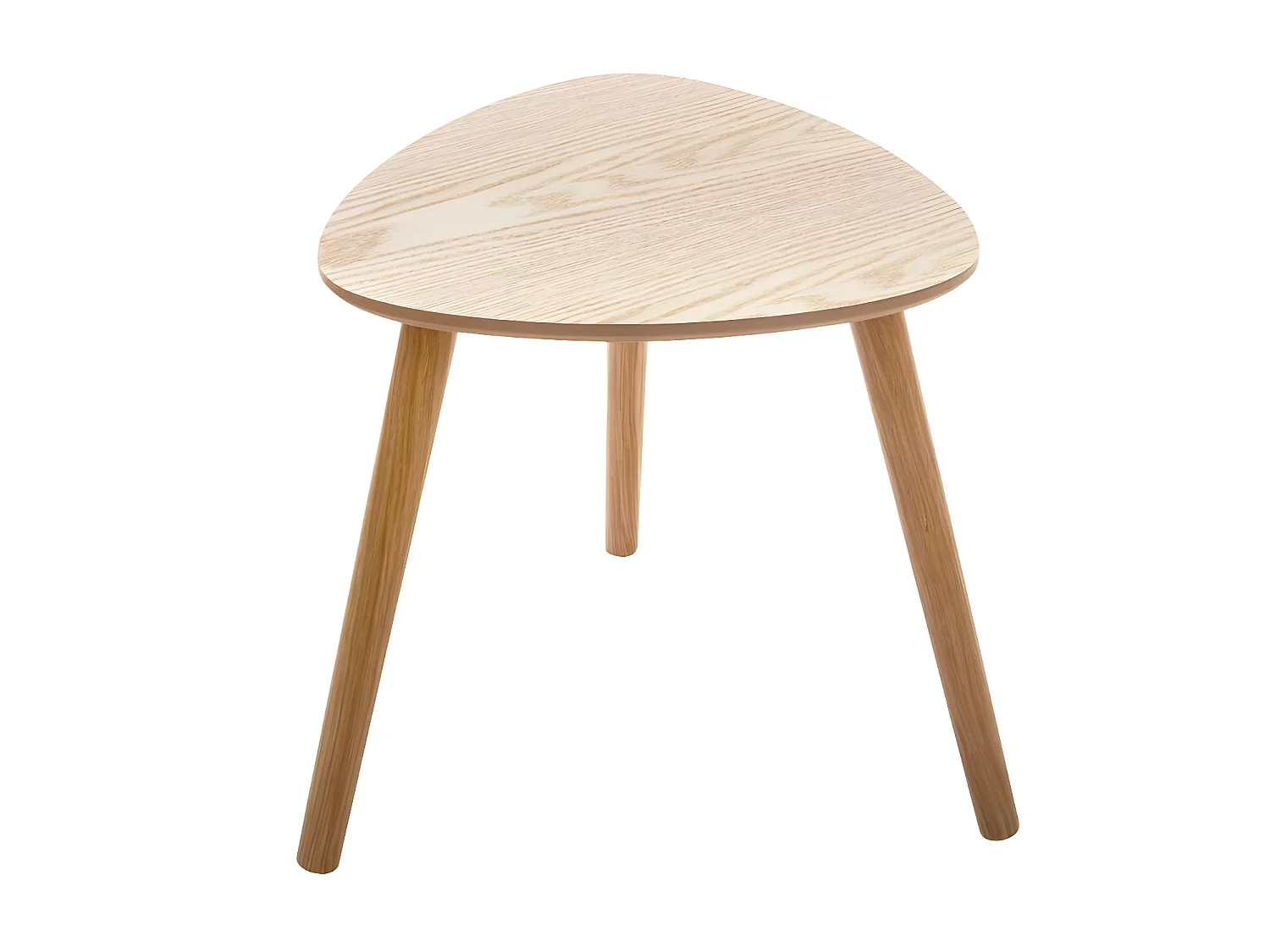 Lot de 3 tables à café gigogne en bois clair et pieds bois naturel