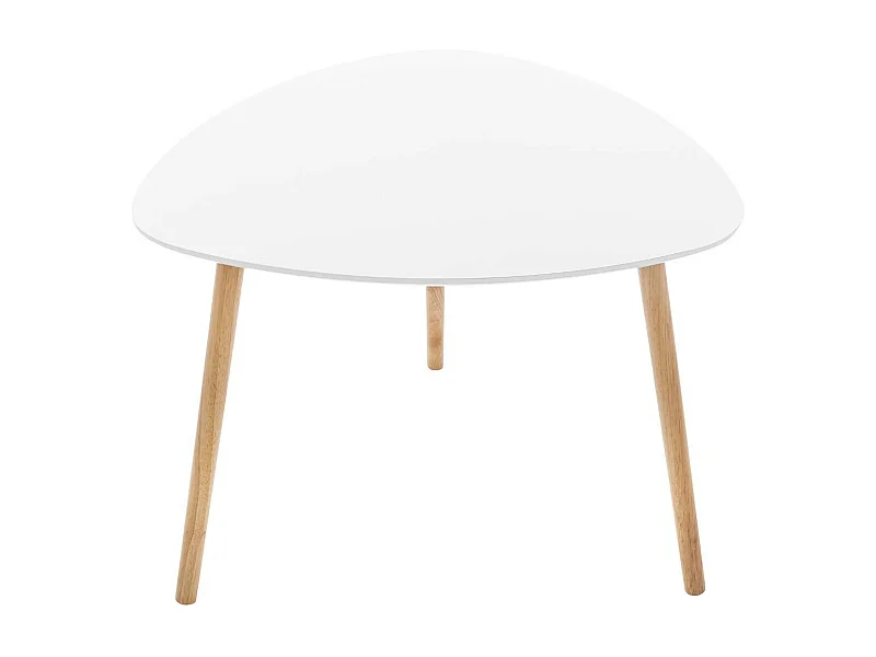 Table à café en Bois blanc et pieds en Bois naturel