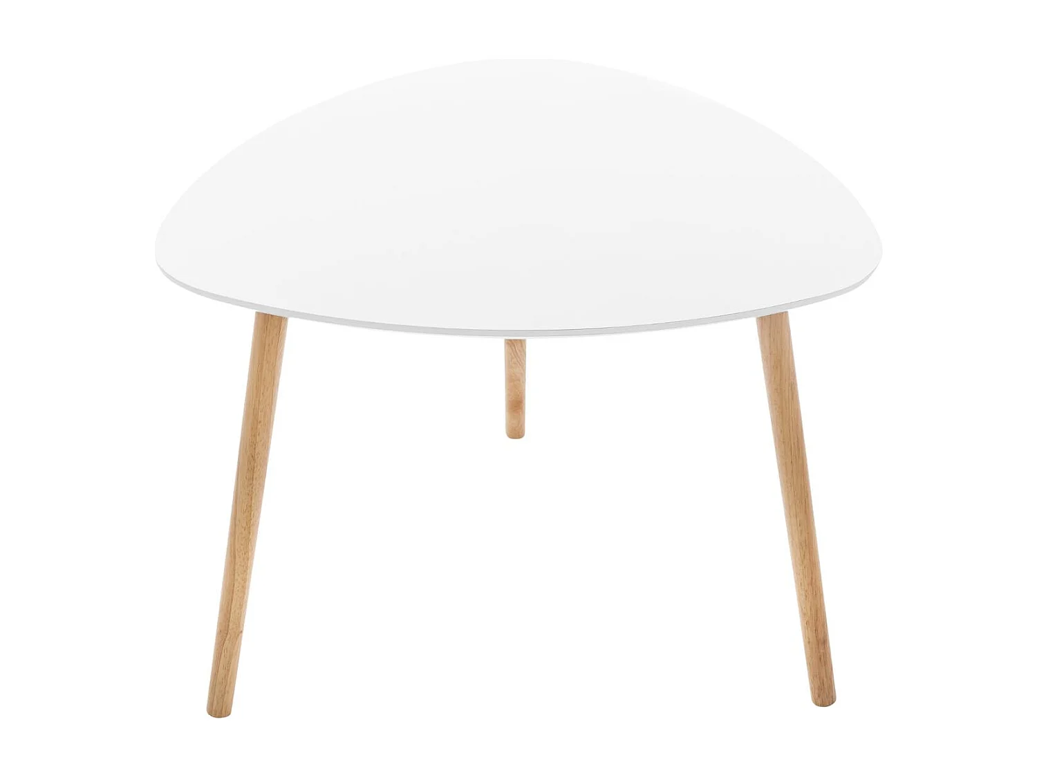 Table à café en Bois blanc et pieds en Bois naturel