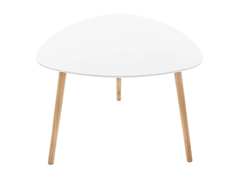 Table à café en Bois blanc et pieds en Bois naturel