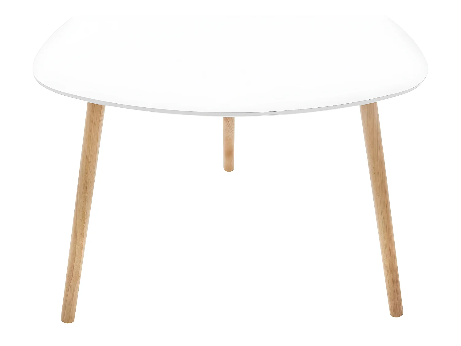 Lot de 3 tables à café gigogne en Bois blanc et pieds bois naturel