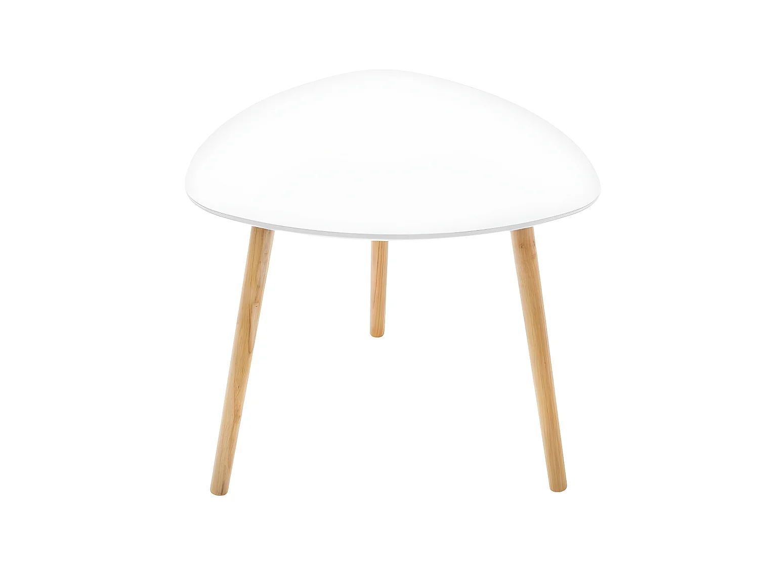 Lot de 3 tables à café gigogne en Bois blanc et pieds bois naturel