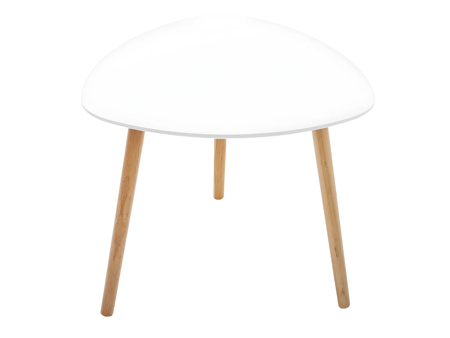 Lot de 3 tables à café gigogne en Bois blanc et pieds bois naturel
