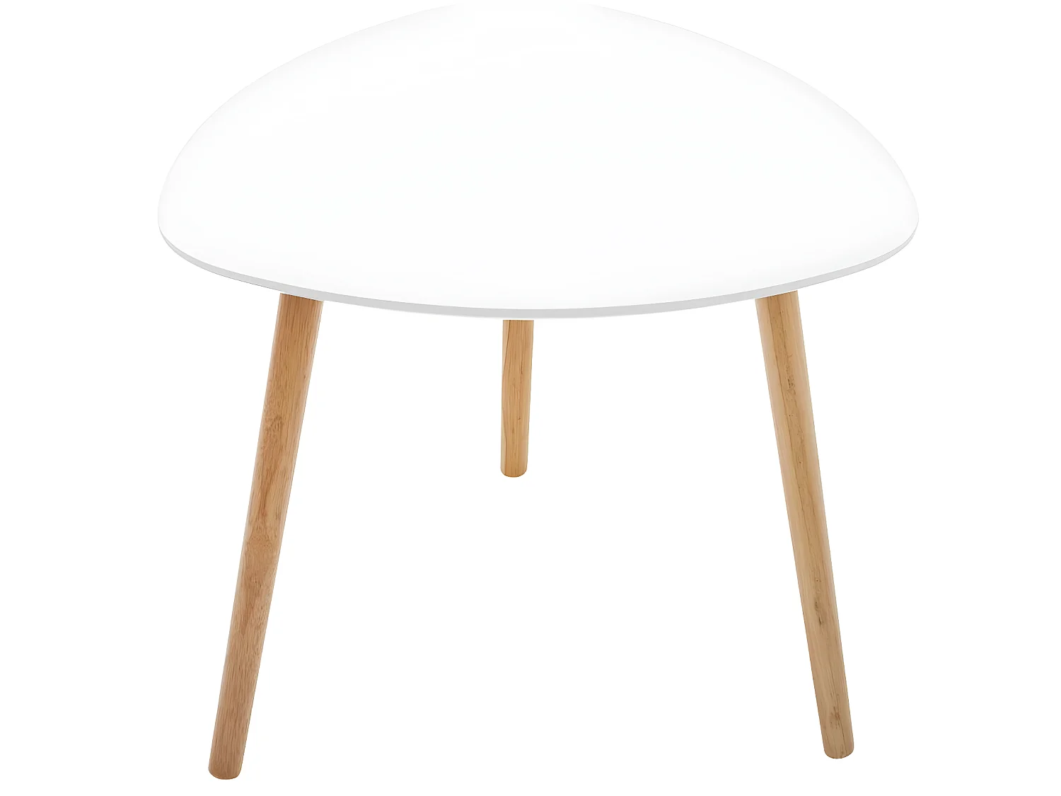 Lot de 3 tables à café gigogne en Bois blanc et pieds bois naturel