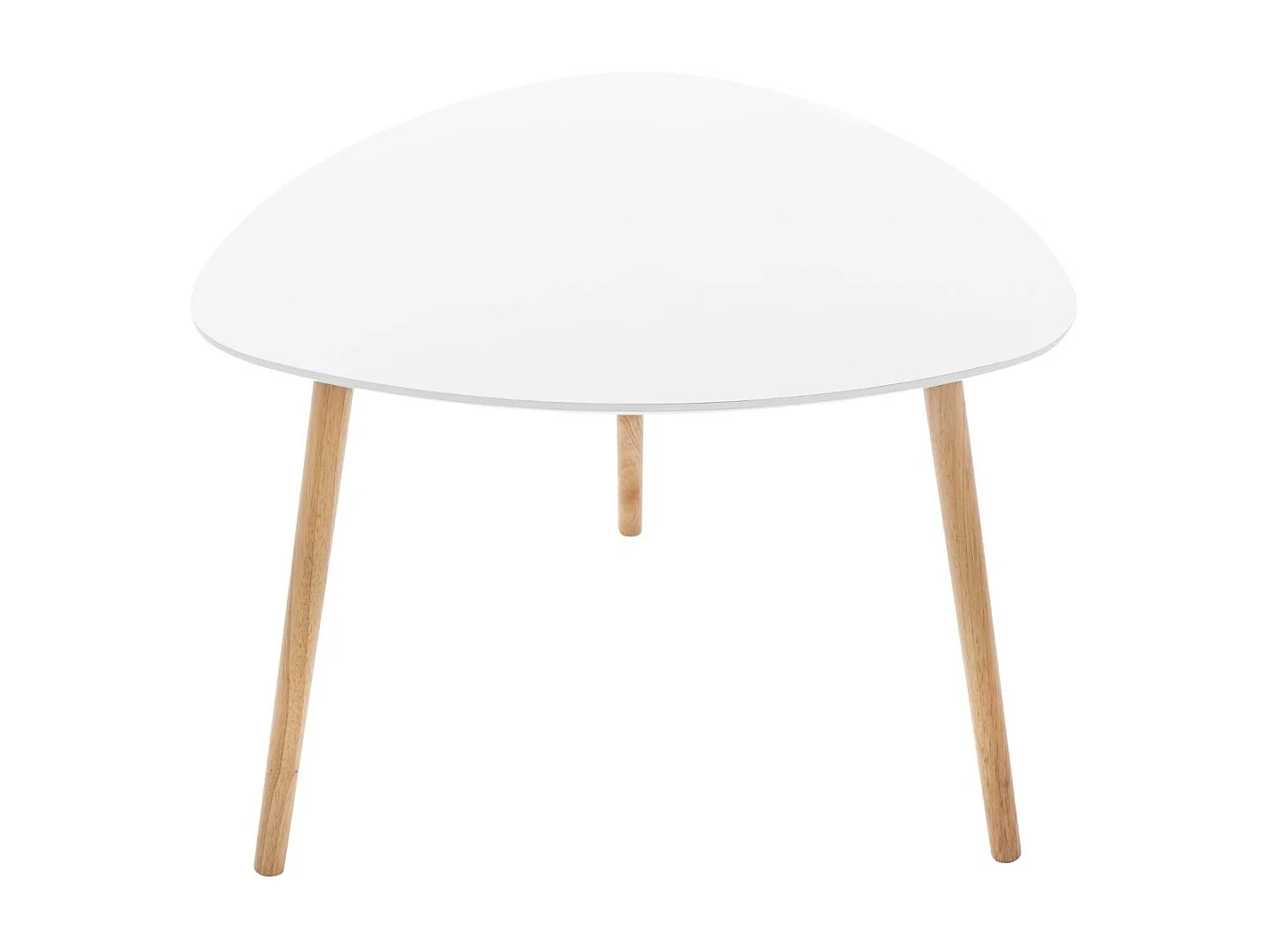 Lot de 3 tables à café gigogne en Bois blanc et pieds bois naturel