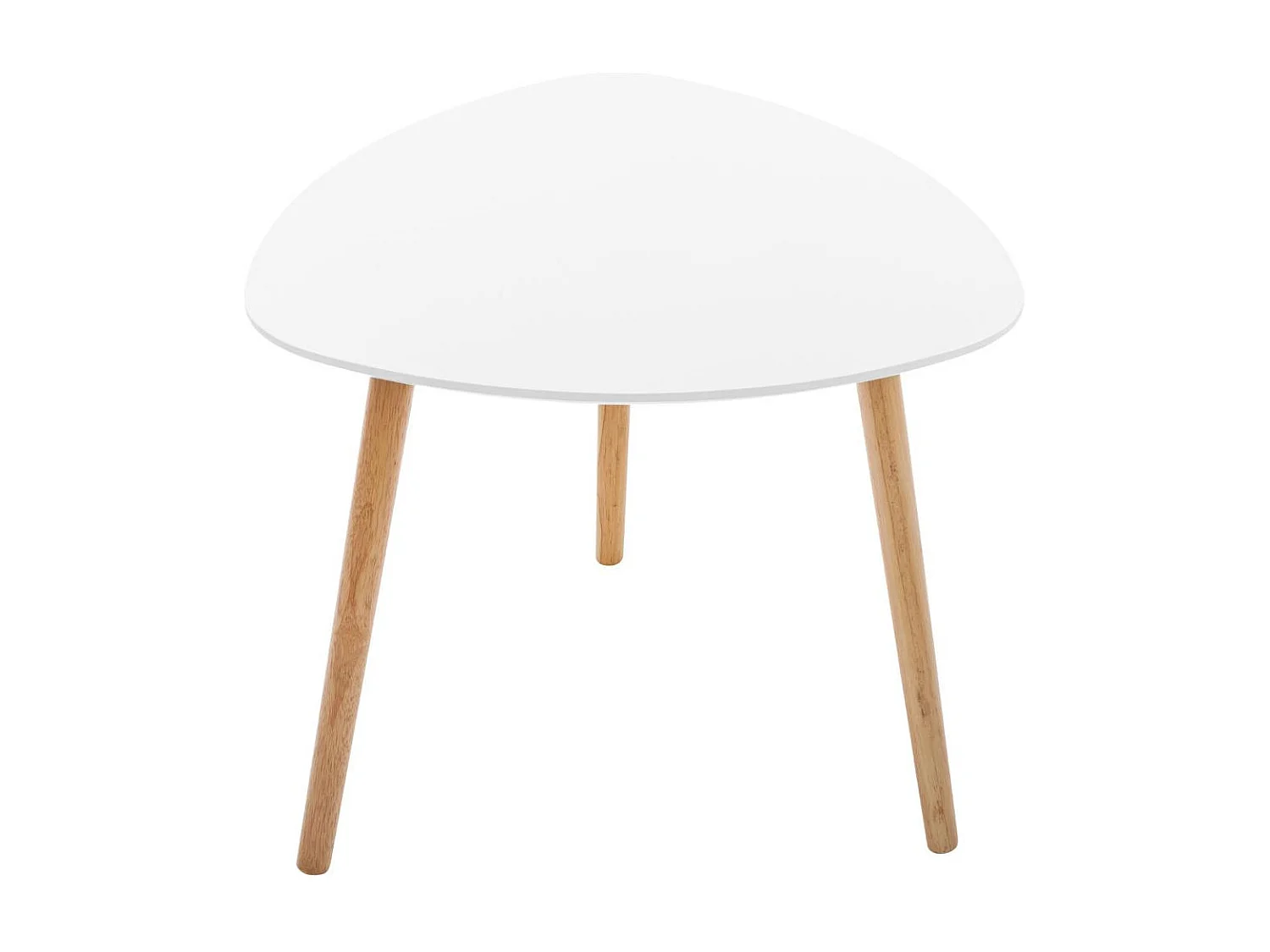 Lot de 3 tables à café gigogne en Bois blanc et pieds bois naturel