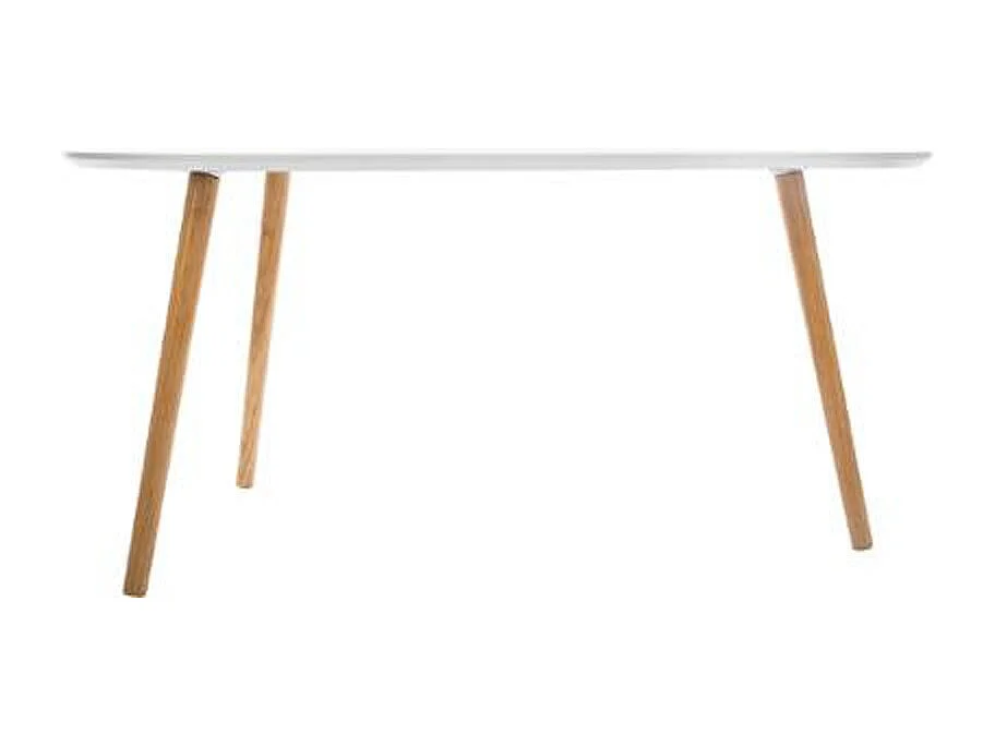 Lot de 2 tables à café gigogne en Bois blanc et pieds bois naturel