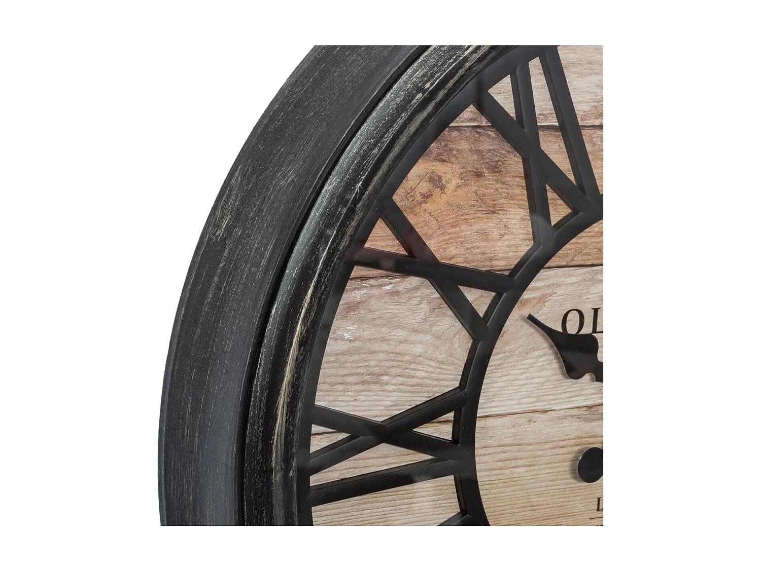 Pendule murale rétro industriel en relief D 50 cm