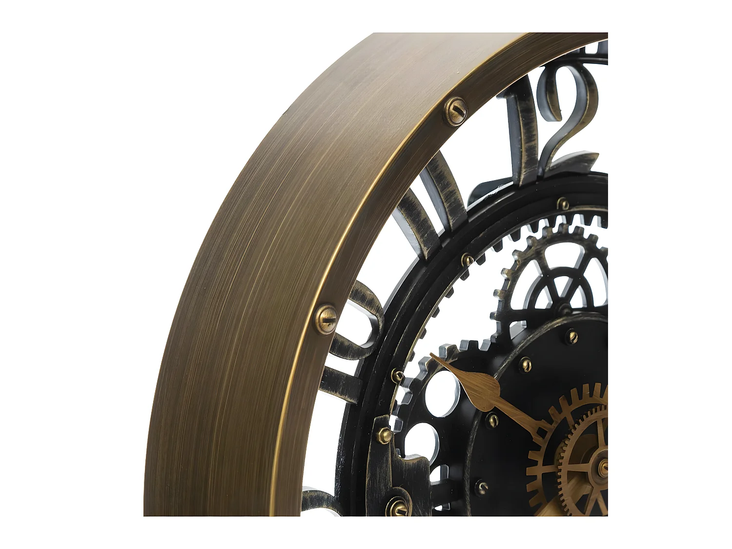 Pendule murale avec mécanisme apparent et forme gousset D 27 cm