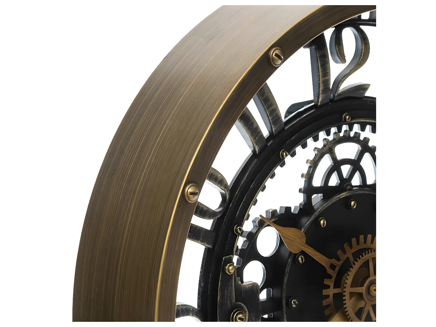 Pendule murale avec mécanisme apparent et forme gousset D 27 cm