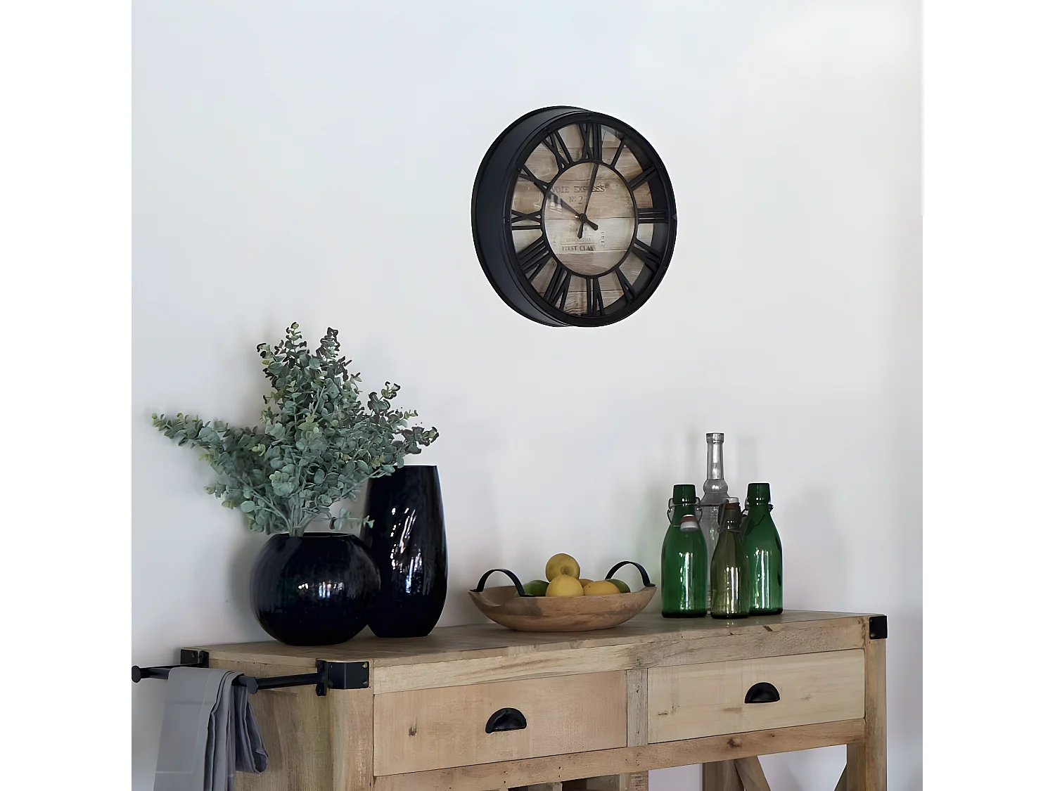 Pendule murale rétro et vintage D 39 cm