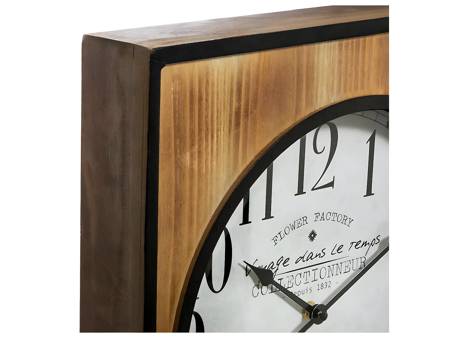 Grande Pendule murale silencieuse avec Mémo Ardoise H 115 cm